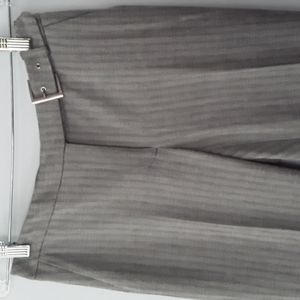 Apostrophe Trouser Pants, Gray w/black herringbone stripe, Size 4P